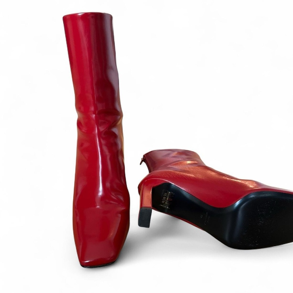 Toteme Red Glossy Leather Boots - Picture 6 of 6